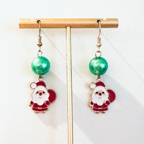 Santa Christmas Drop Earrings - Picture 1 of 1
